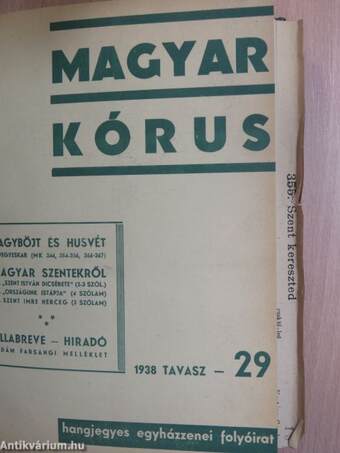 Magyar Kórus 1938. Tavasz-Tél