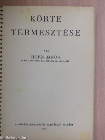 Körte termesztése