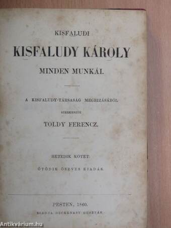 Kisfaludi Kisfaludy Károly minden munkái VII-VIII. (töredék)