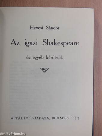 Az igazi Shakespeare