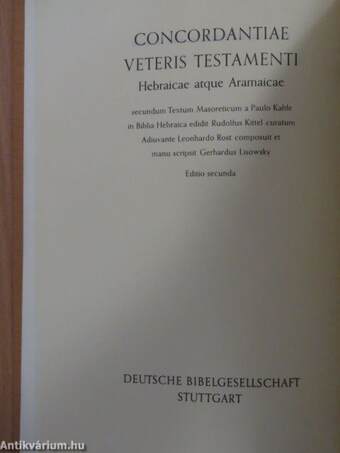 Konkordanz zum Hebräischen Alten Testament