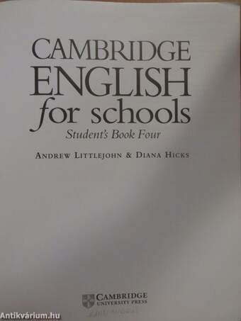 Cambridge English for Schools - Student's Book Four