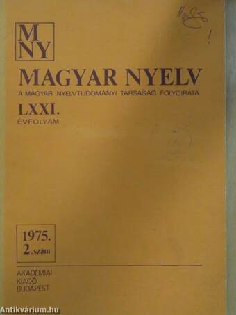 Magyar Nyelv 1975/2.