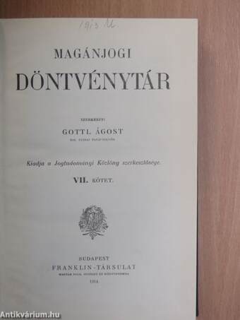 Magánjogi döntvénytár VII.