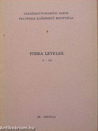 Fizika levelek 1-12.