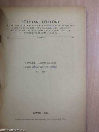 Földtani Közlöny 1950/10-12.