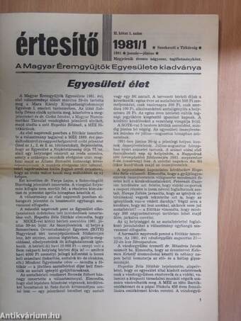 Értesítő 1981/1.