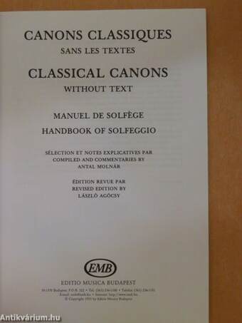 Canons Classiques/Classical Canons