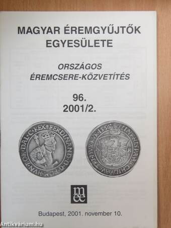 Országos éremcsere-közvetítés 2001/2.