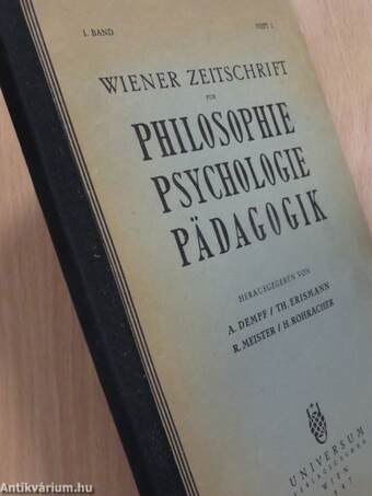 Wiener Zeitschrift für Philosophie, Psychologie, Pädagogik August 1947