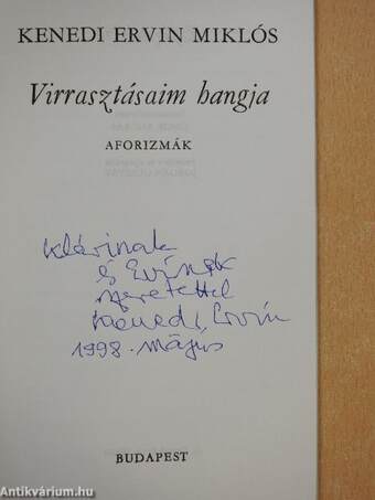 Virrasztásaim hangja (dedikált, számozott példány)