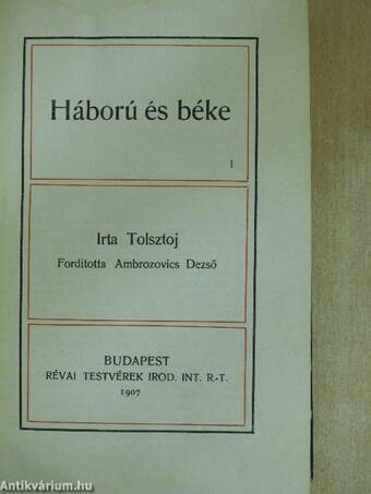 Háború és béke I-III.