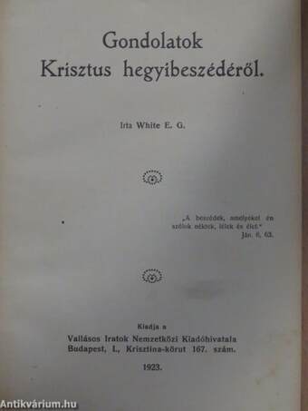 Gondolatok Krisztus hegyibeszédéről