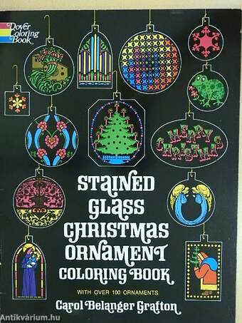 Stained Glass Christmas Ornament Coloring Book