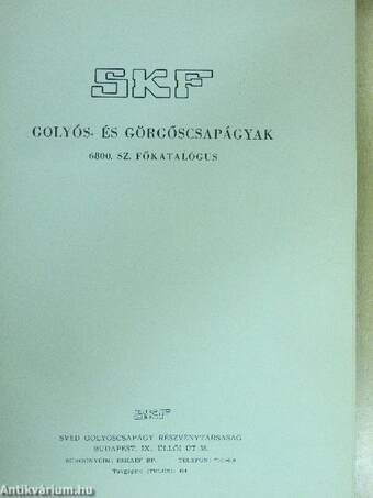 SKF Golyós- és görgőscsapágyak 6800. sz. főkatalógus