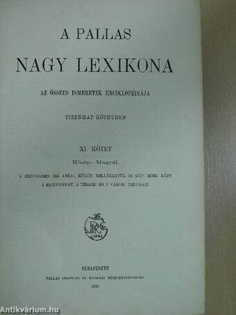 A Pallas Nagy Lexikona XI. (töredék)