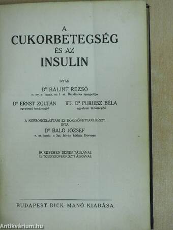 A cukorbetegség és az insulin