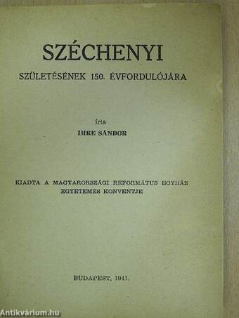 Széchenyi születésének 150. évfordulójára