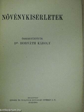 Növénykisérletek