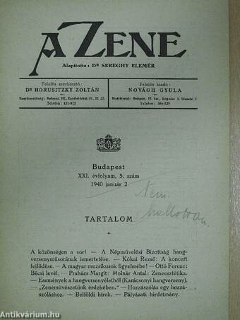 A Zene 1940. január 2.