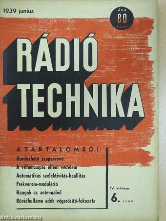 Rádió Technika 1939. junius 