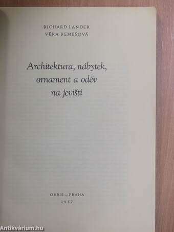 Architektura, nabytek, ornament a odev na jevisti