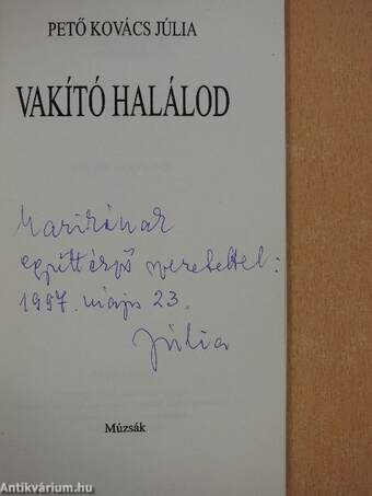 Vakító halálod (dedikált példány)