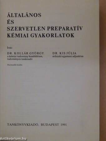 Általános és szervetlen preparatív kémiai gyakorlatok