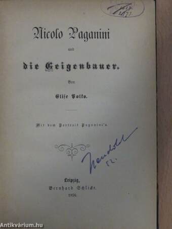 Nicolo Paganini und die Geigenbauer (gótbetűs)