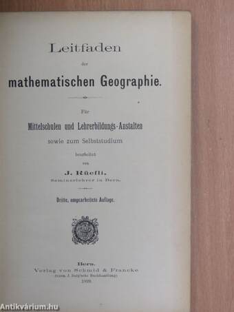 Leitfaden der mathematischen Geographie