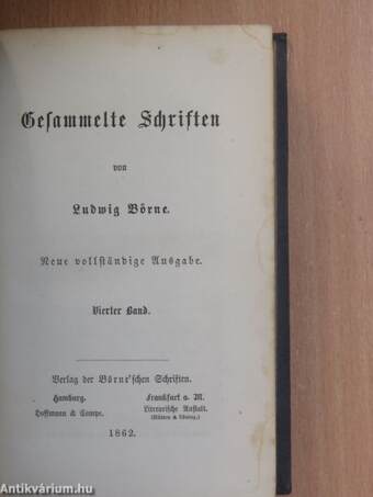 Gesammelte Schriften von Ludwig Börne IV. (gótbetűs)