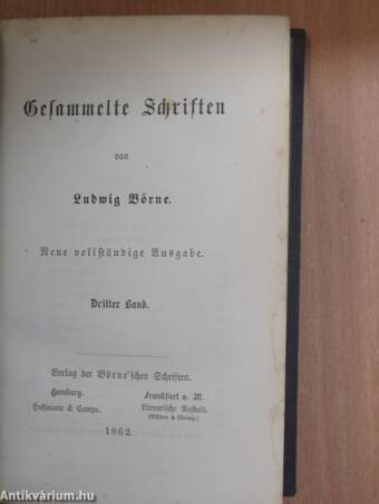 Gesammelte Schriften von Ludwig Börne III. (gótbetűs)