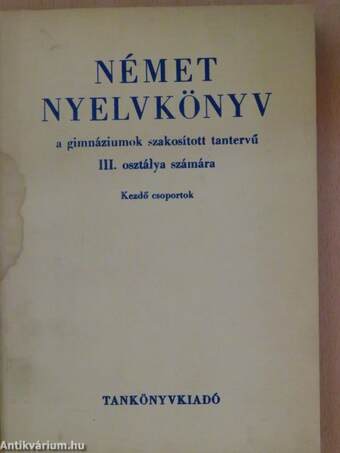 Német nyelvkönyv III.