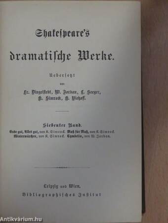 Shakespeare's dramatische Werke 7. (gótbetűs)