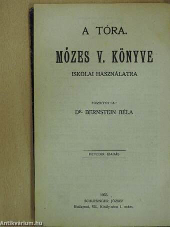 A tóra V.