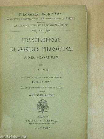 Franciaország klasszikus filozófusai a XIX. században