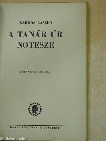 A tanár úr notesze