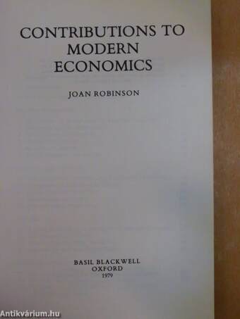 Contributions to modern economics