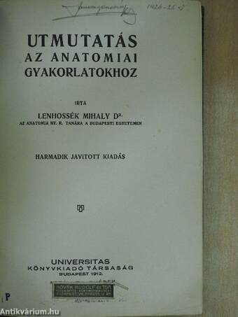 Utmutatás az anatomiai gyakorlatokhoz