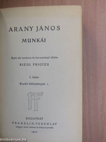 Arany János munkái I.