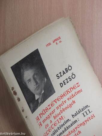 A húszévesekhez/A magyar nyelv védelme és a kisebbségek/Életeim: születéseim, halálaim, feltámadásaim: III./Búcsu Budagyöngyétől/Mai jegyzetek