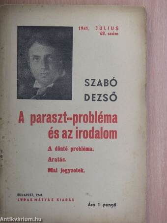 A parasztprobléma és az irodalom/A döntő probléma/Aratás/Mai jegyzetek