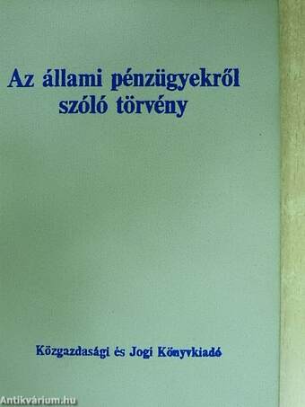 Az állami pénzügyekről szóló törvény