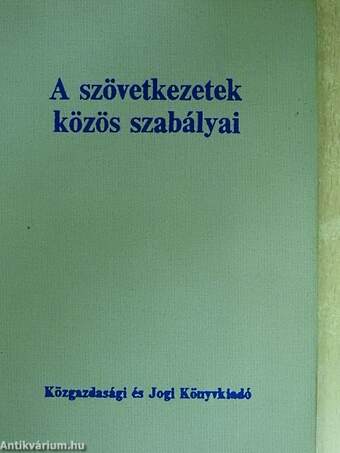 A szövetkezetek közös szabályai