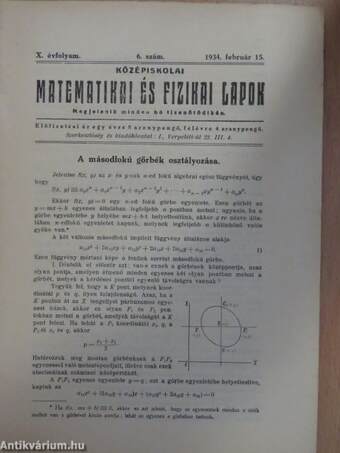 Középiskolai matematikai és fizikai lapok 1934. február 15.