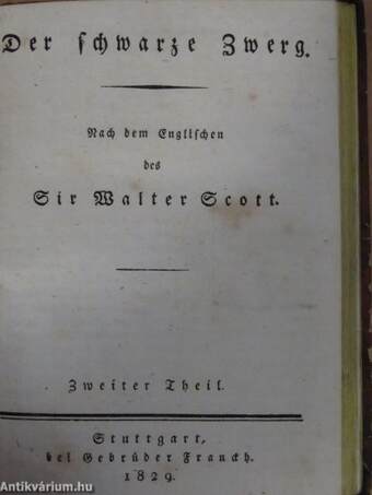 Montrose I-III./Der Schwarze Zwerg I-II. (gótbetűs)