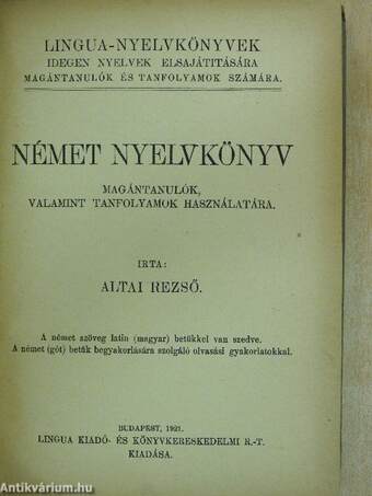 Német nyelvkönyv