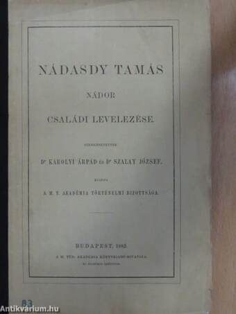 Nádasdy Tamás nádor családi levelezése