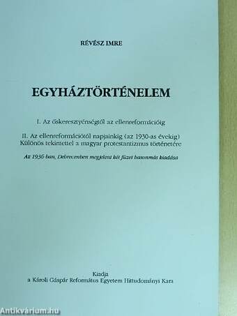 Egyháztörténelem I-II.