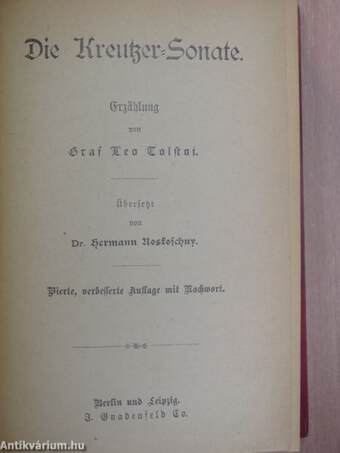 Graf. Leo Tolstoi Gesammelte Schriften 1-20. (gótbetűs)